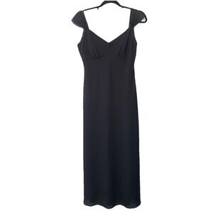 Vtg Jones Wear Dress Womens 6 Black Formal Midi Whimsy Goth Dark Romantic Witchy